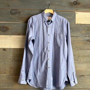 Brooks Brothers Men's Button Down Dress Shirt Blue Stripe Long Sleeves M